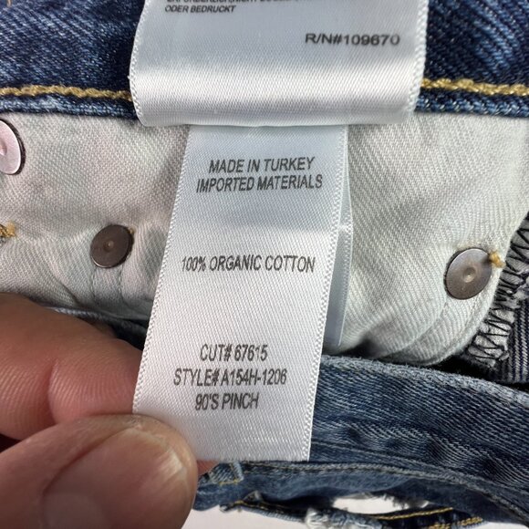 AGOLDE Jeans Women's 25x28* 90s Pinch High Rise Straight Ankle Blue Denim Tag 24 - Picture 9 of 16